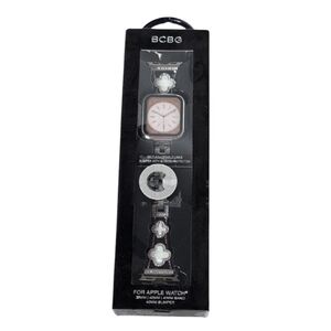 BCBG Silver Tone Clover Apple Watch Band Adjustable 38/40/41 MM